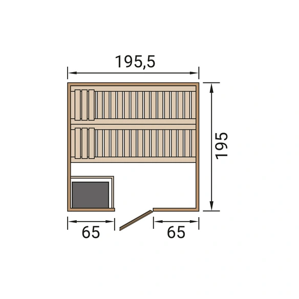 Massivholzsauna »BERGEN 2«, 6 Personen, inkl. 5,4 kW Ofen mit integrierter Steuerung