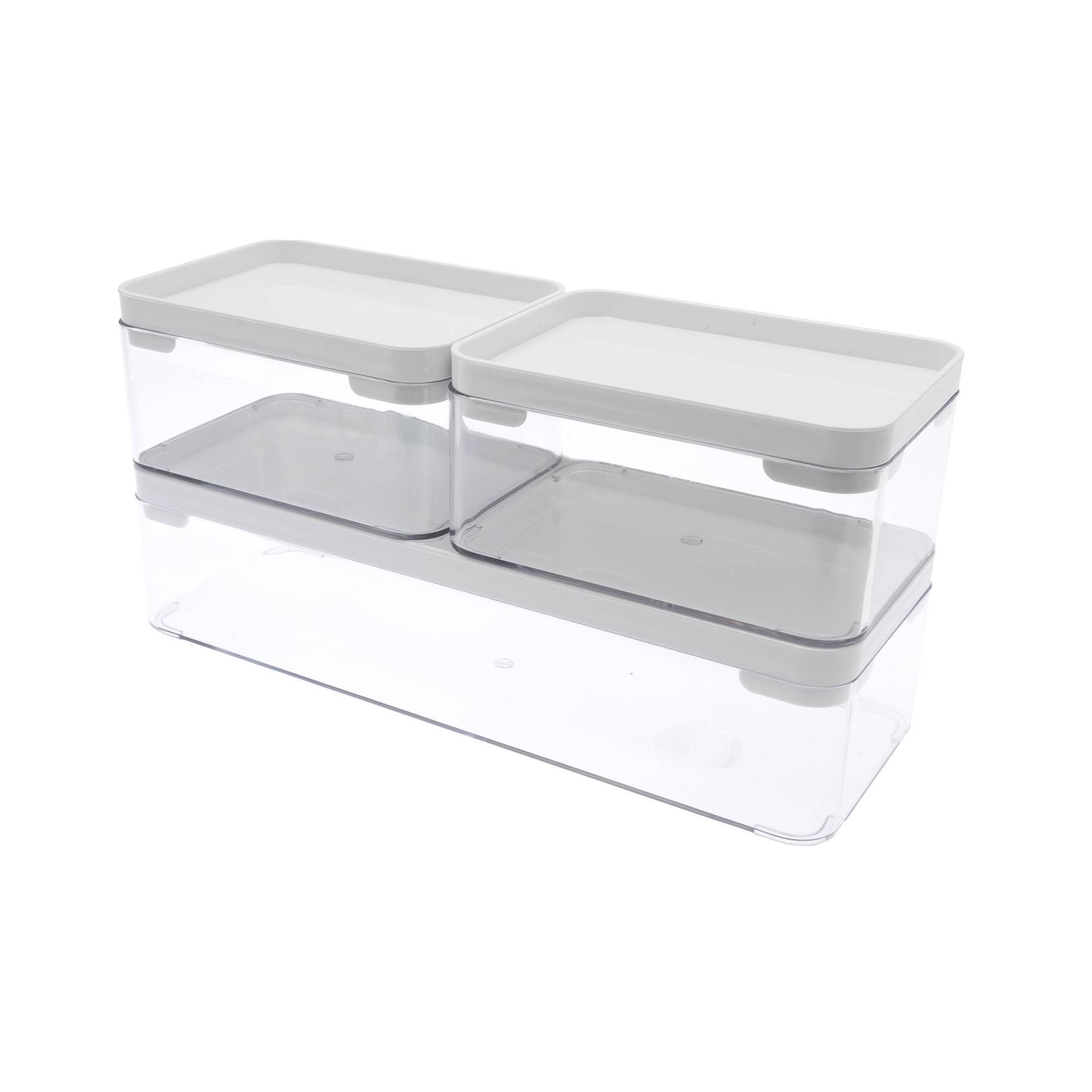 Stackable Storage Box Set 640ml and 1.2L 3 Pack