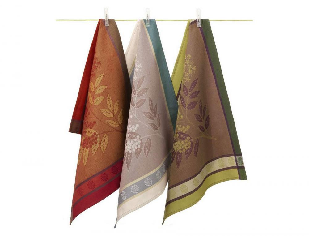 Lot de 3 torchonsHerbier