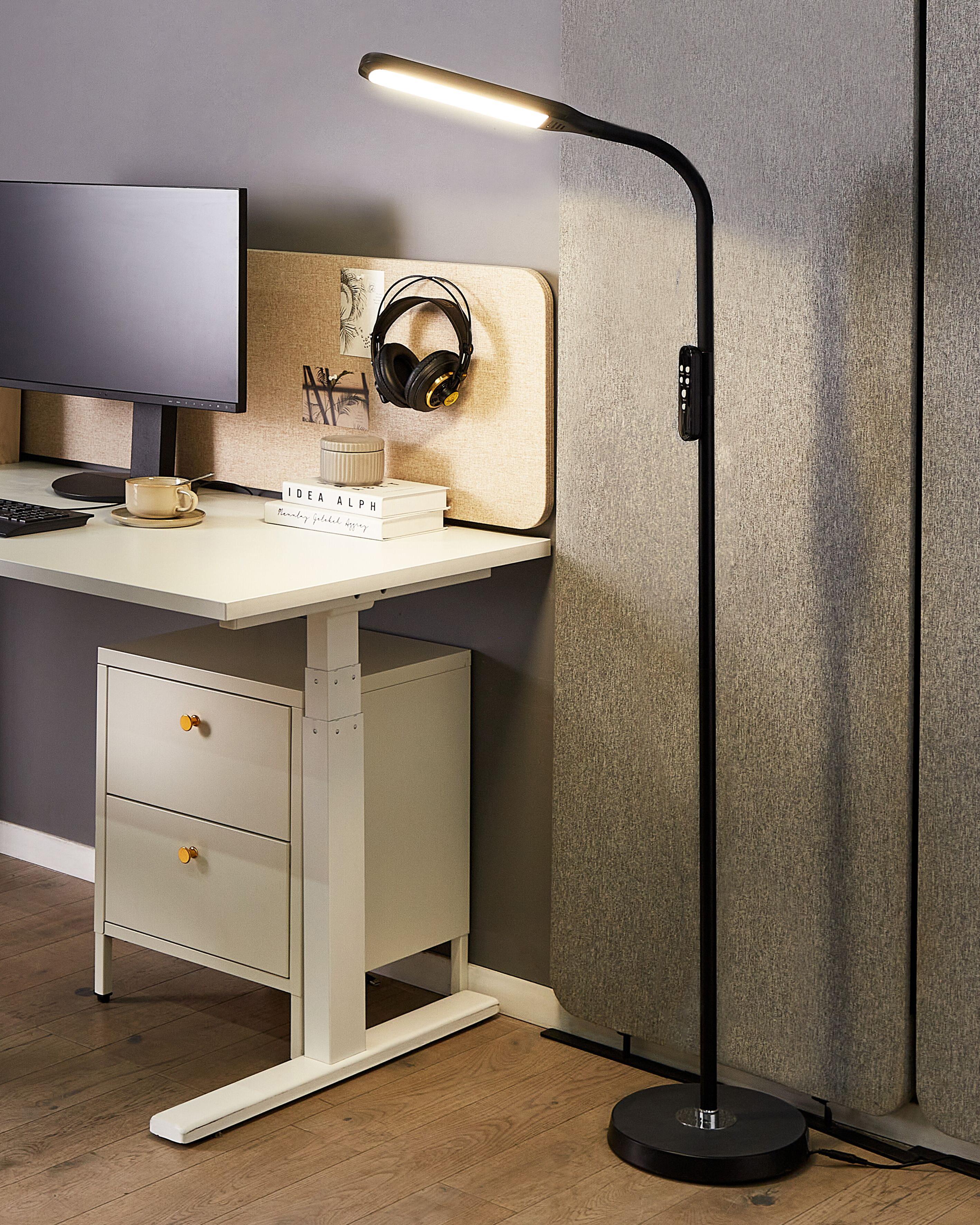 LED Floor Lamp ARIES with Remote with Dimmer Metal Black