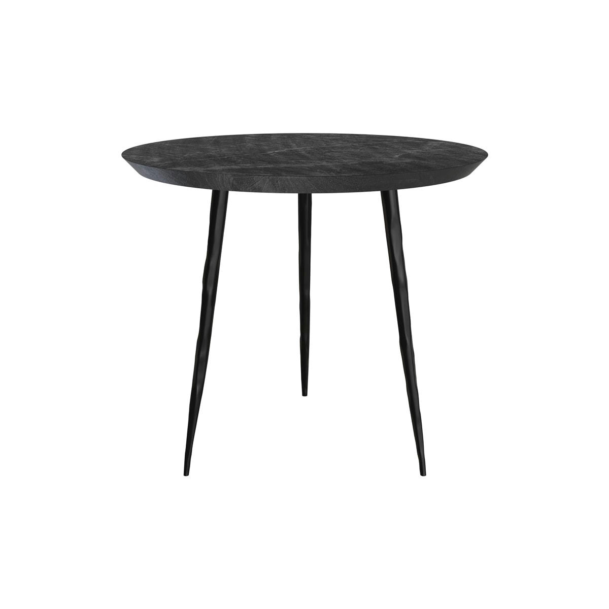 MINIE - Table d'appoint ronde en ardoise et bois D55 cm