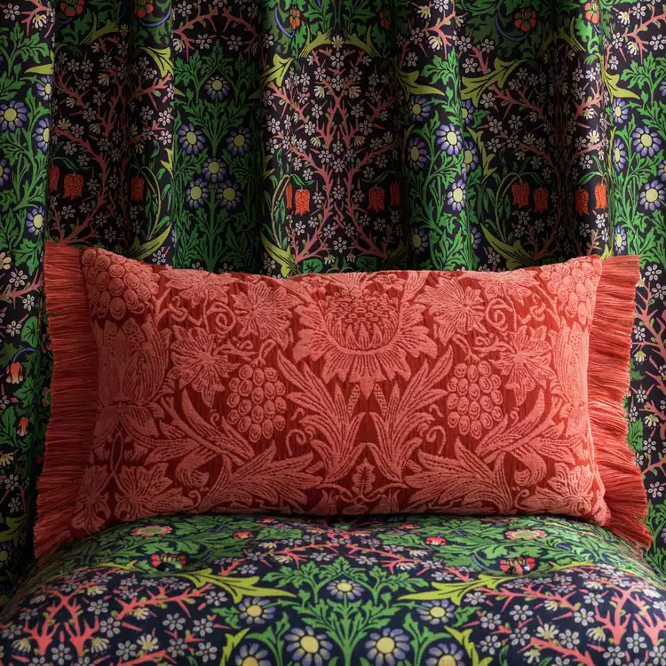 Habitat x Morris & Co. Sunflower Rust Cushion - 30x60cm