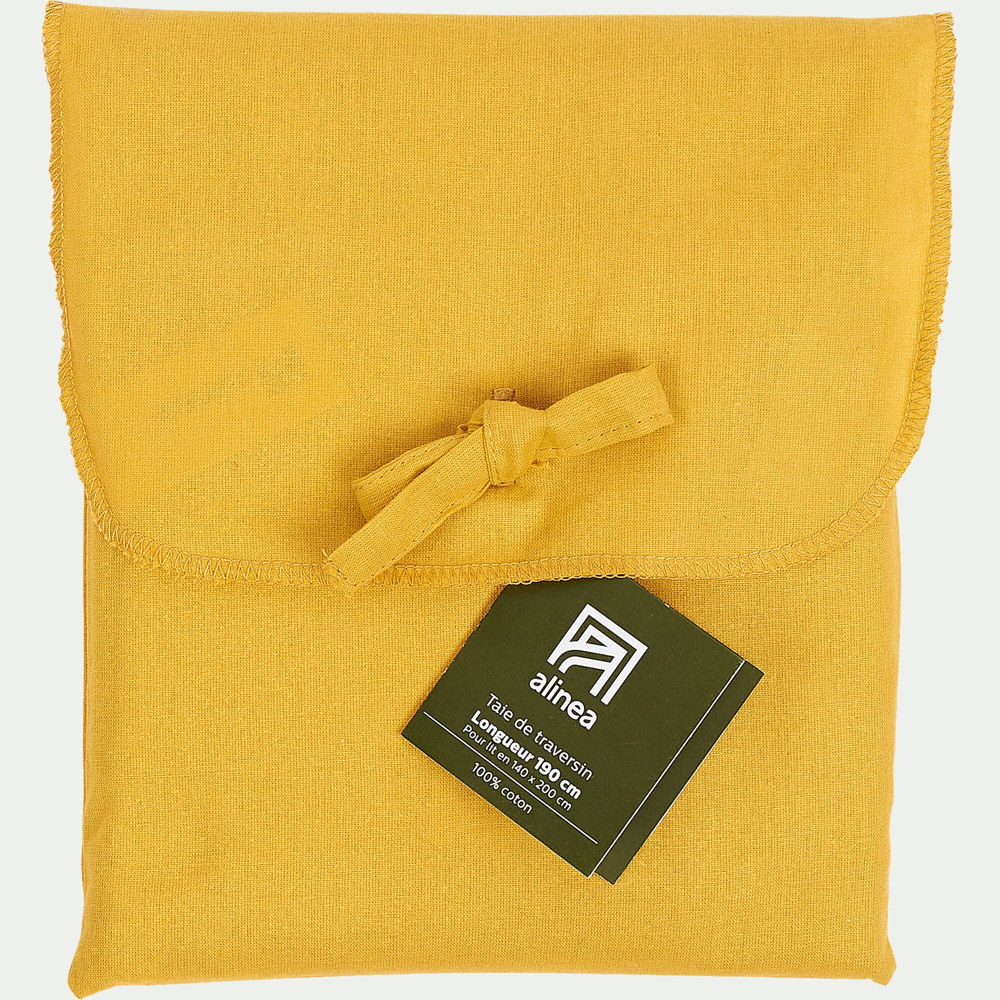 CALANQUES - Taie de traversin en coton - jaune genet 43x190cm