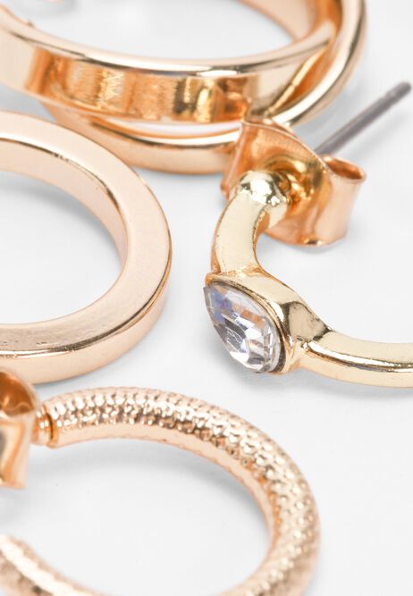 Womens 6pk Gold Twist Hoop Earrings
