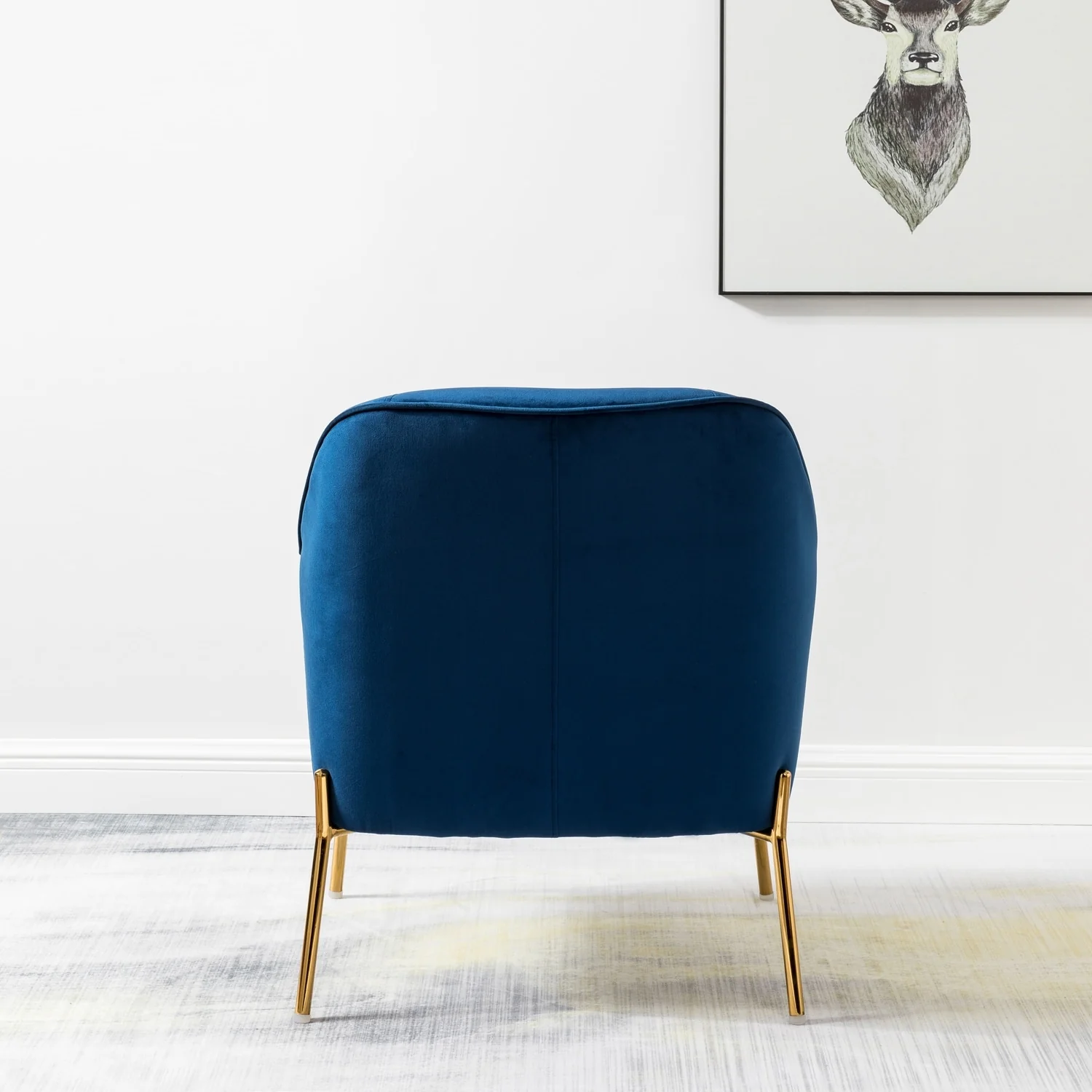 Marina Modern Velvet Accent Chair with Golden Legs Set of 2 by HULALA HOME