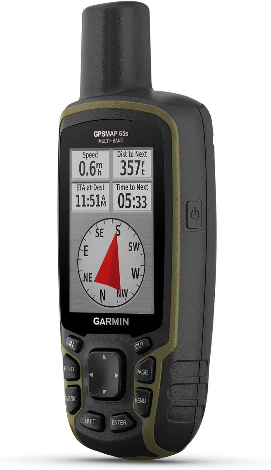 Garmin GPSMAP 65s  Button-Operated Handheld with Altimeter and Compass  Expanded Satellite Support and Multi-Band Technology  2.6 Color Display