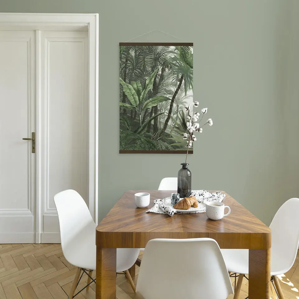 Hangende Poster Linnen - Jungle Landschap Groen