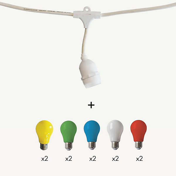 Guirlande guinguette Java E27 - 5m prolongeable - Chromex