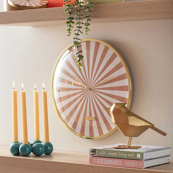 Horloge en métal Candy Swirl Dome Marron clair