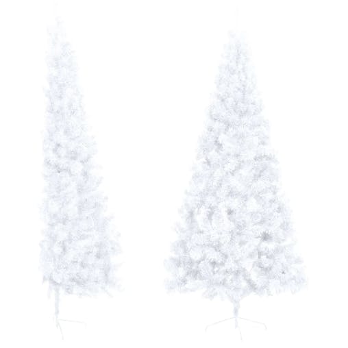 NNEVL Artificial Half Christmas Tree with Stand White 180 cm PVC
