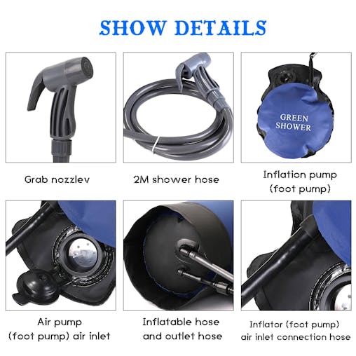 NNEOBA Pressure Shower with Foot Pump