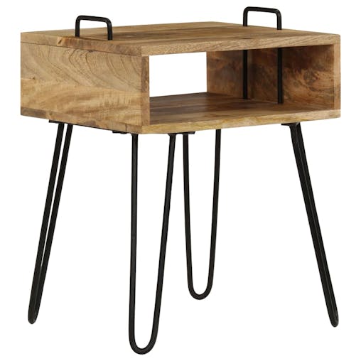 NNEVL Bedside Table Solid Mango Wood 40x34x47 cm