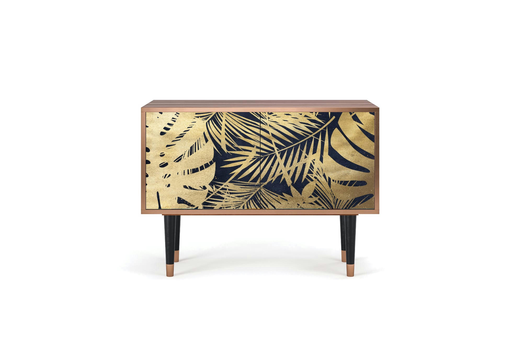 JUNGLE VIBES - Buffet bas  bleu et jaune 2 portes L 94 cm