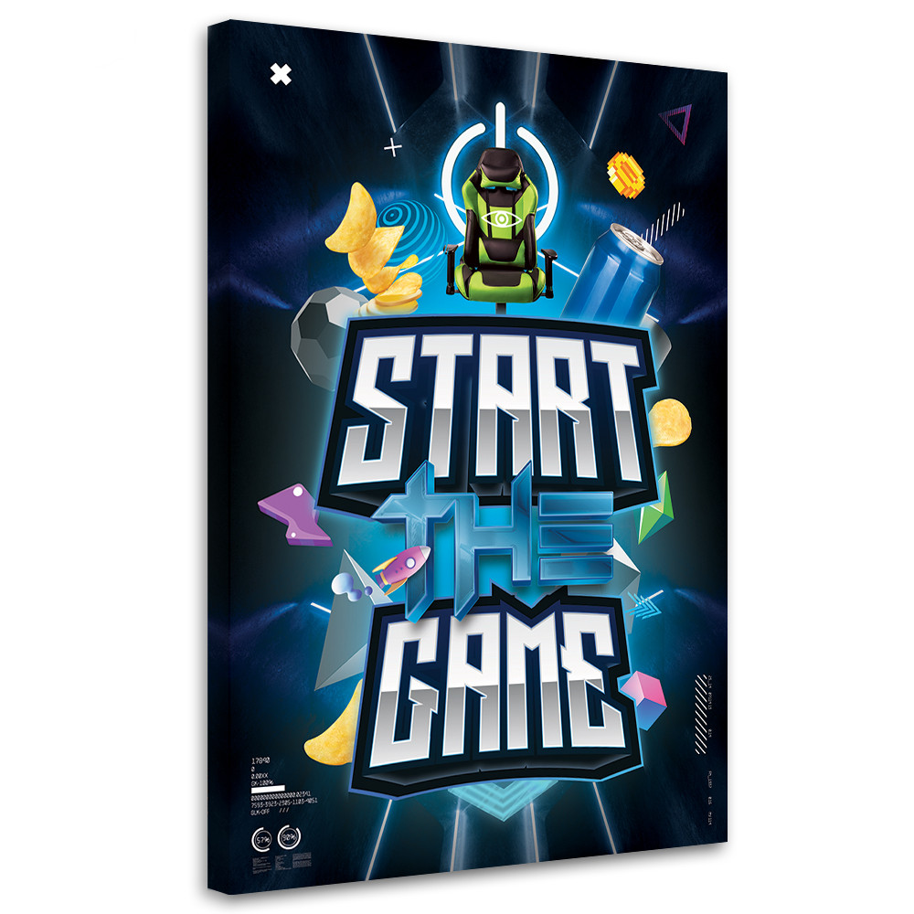 Feeby Obraz na płótnie, Napis start game dla graczy 40x60
