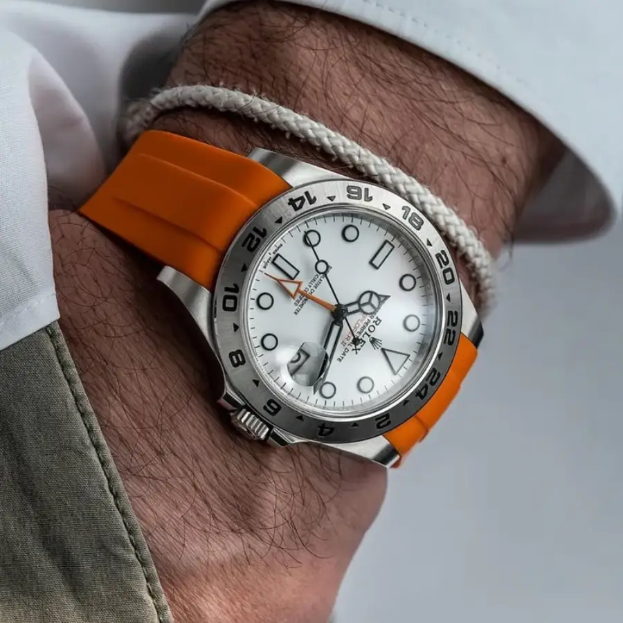 Rolex – Explorer II –  Rubber Strap – Orange