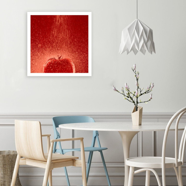 Feeby Obraz na płótnie Pomidor pod strumieniem wody 30x30