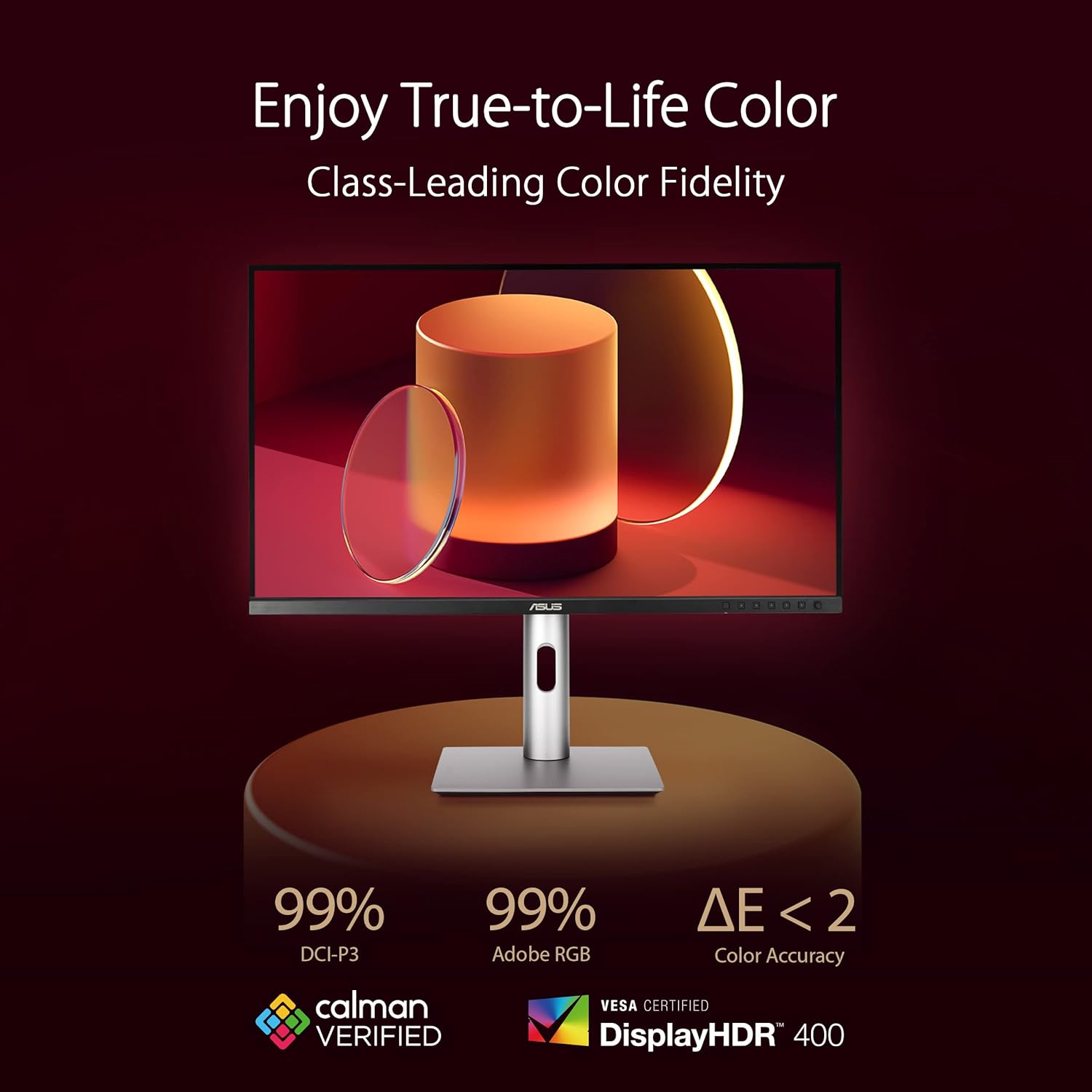 ASUS ProArt Display 27” 4K HDR Professional Monitor (PA279CRV) - IPS  UHD (3840 x 2160)  99% DCI-P3/Adobe RGB  ΔE < 2  Calman Verified  USB-C PD 96W  DisplayPort  Daisy-Chain  Ergonomic  3yr Warranty