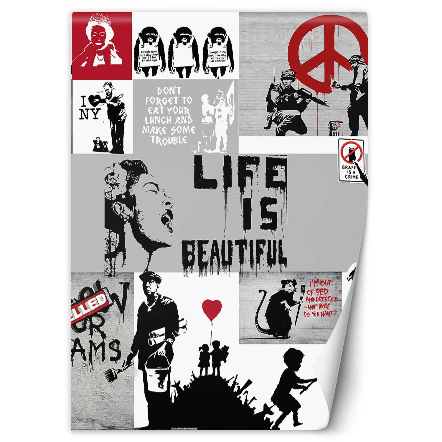Feeby Fototapeta, Kolaż Banksy 100x140