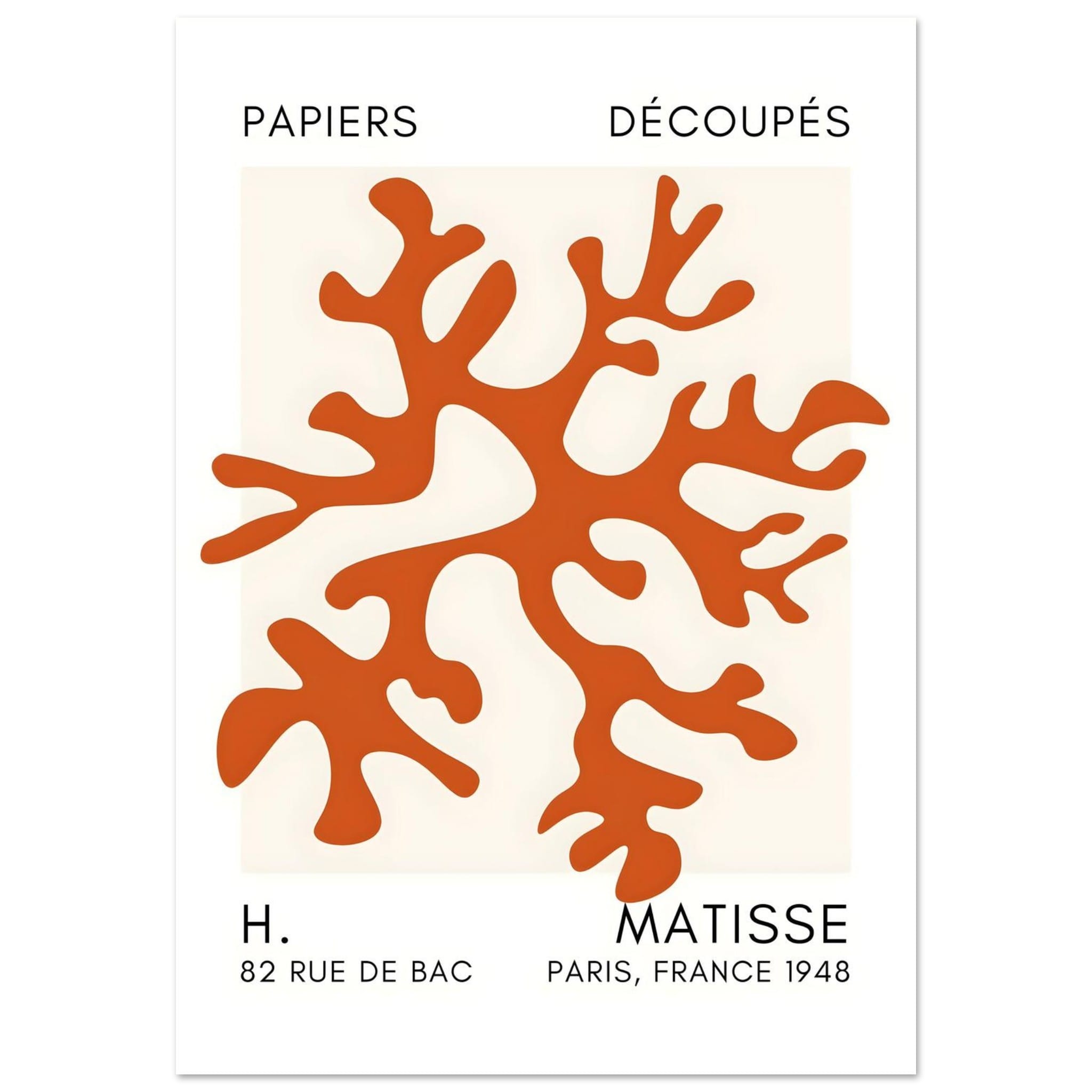Artfulprints Poster Matisse – Dreamy coral flower orange  - 70x100 cm - Oranje