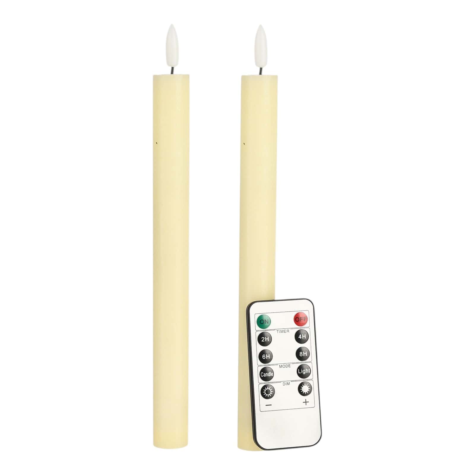 LED-Stabkerzen Creme, ⌀ 2 cm, H 225 mm, 2 Stück