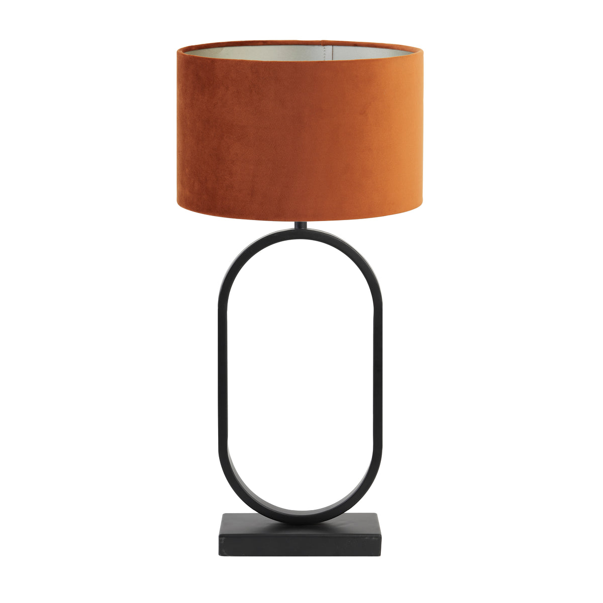Light & Living tafellamp Jamiri/Velours - zwart, terra - 30x30x67cm