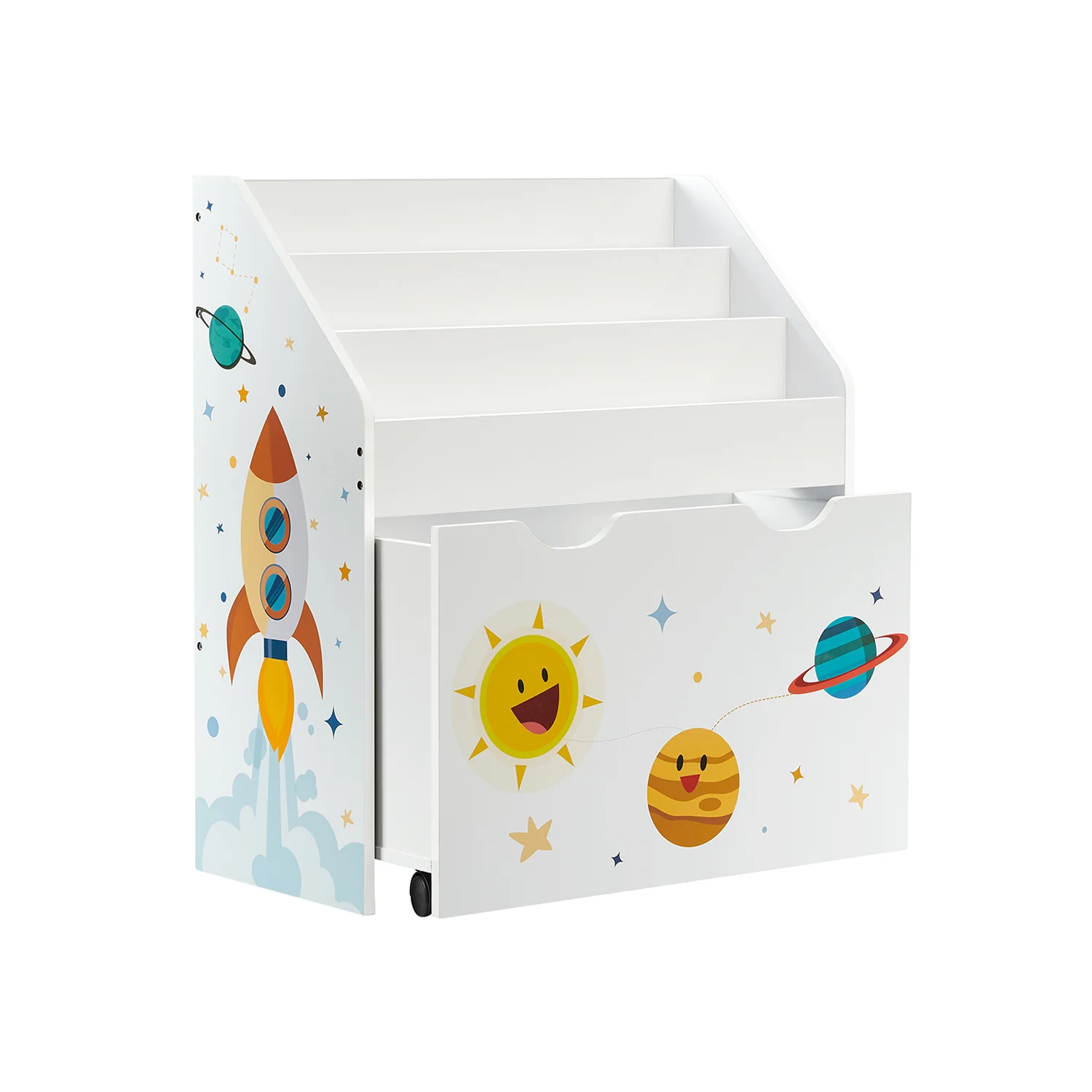 Étagère pour jouets 3 compartiments bibliothèque pour enfants
