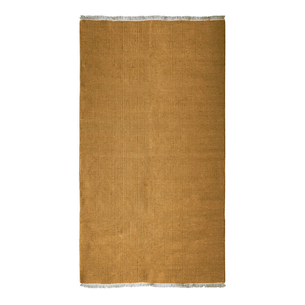 ESSENCE - Tapis en jute et coton avec franges ocre 80x150
