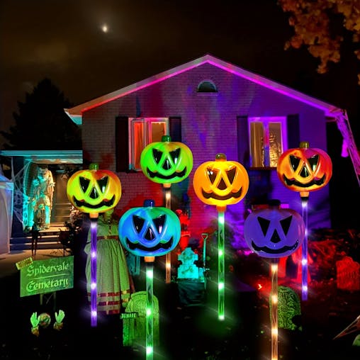 NNETM Solar-Powered Halloween Pumpkin Lights
