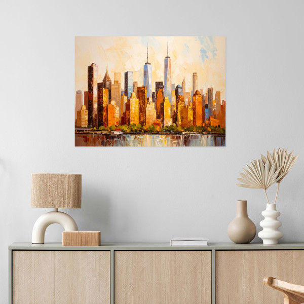 Naklejka na ścianę do salonu Feeby Panorama Nowy Jork Manhattan 30x20