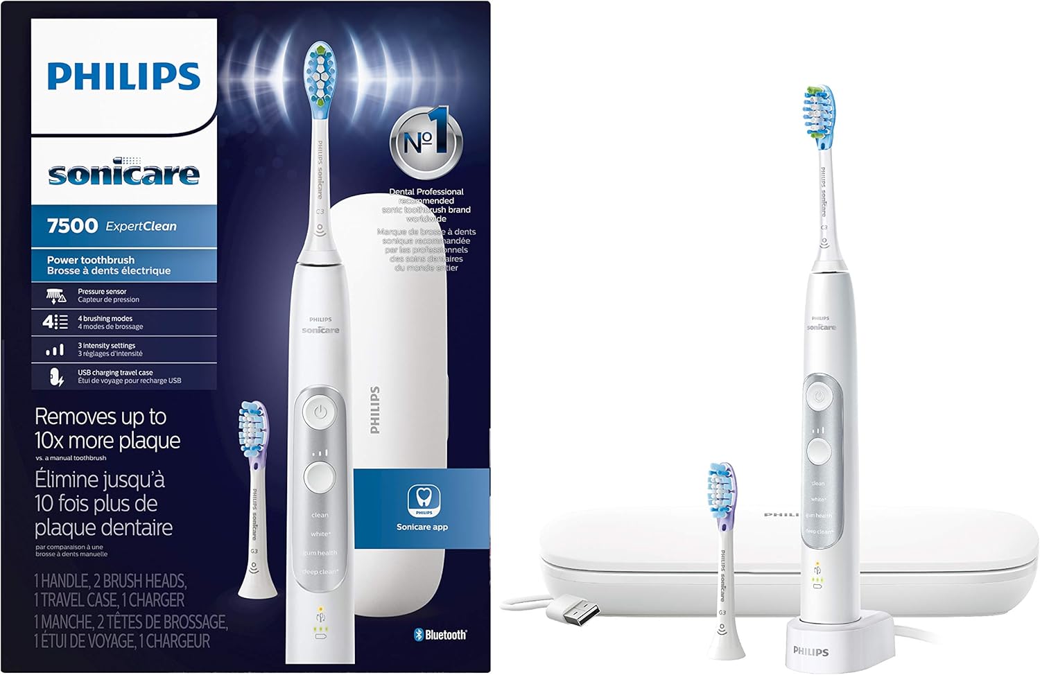 Philips Sonicare ExpertClean 7500, Rechargeable Electric Power Toothbrush