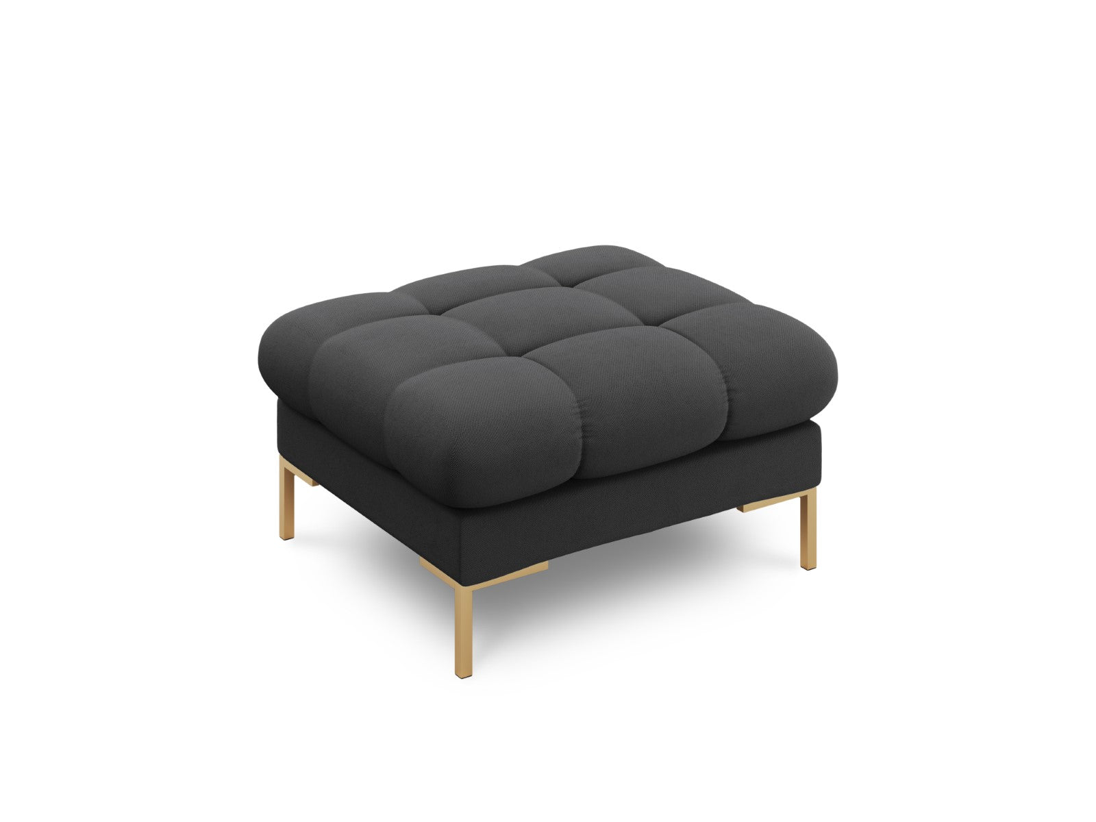 Cosmopolitan Design Poef Bali structurele stof, donkergrijs - 60x60x41cm
