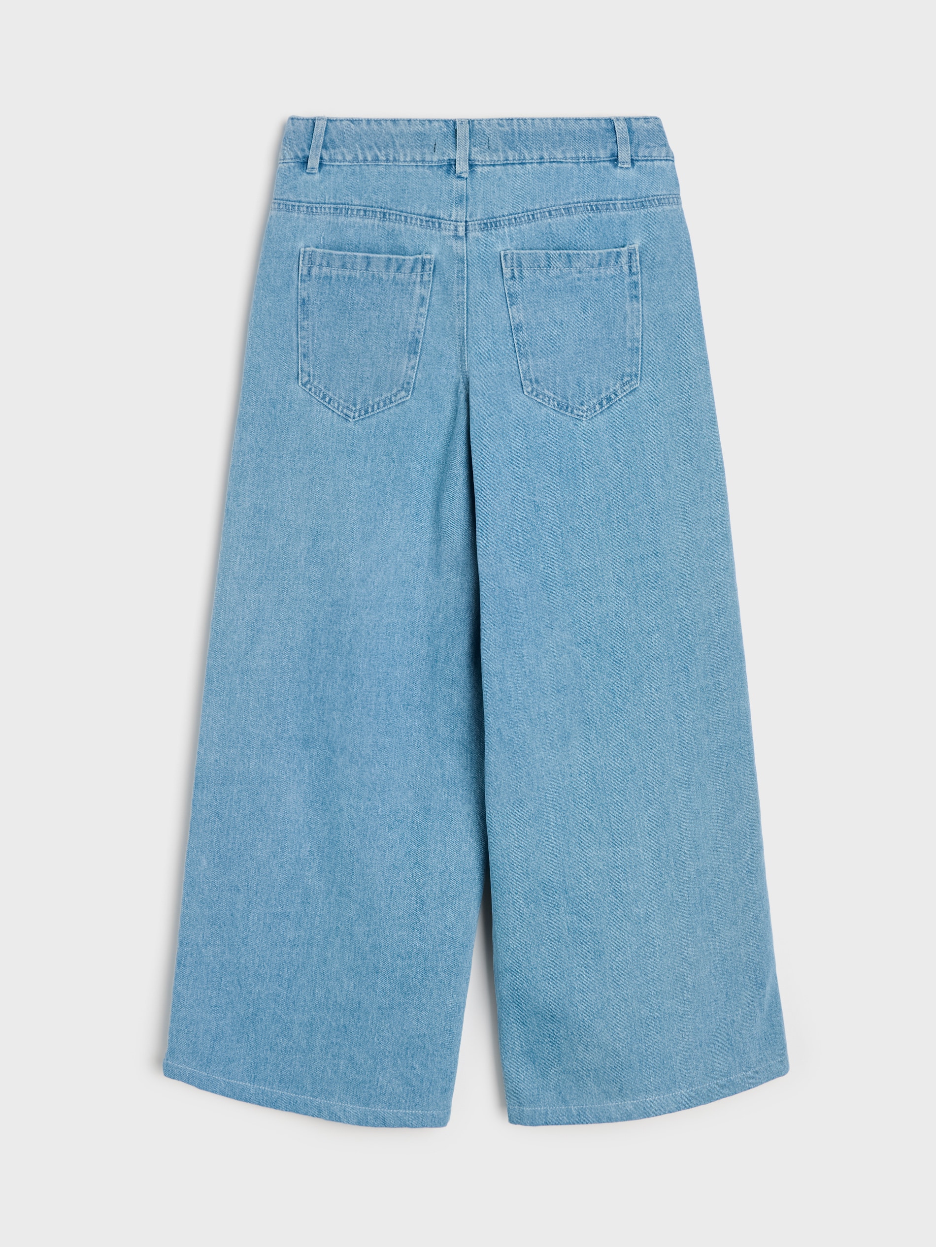 Jeansy wide leg oversize z haftem Stitch