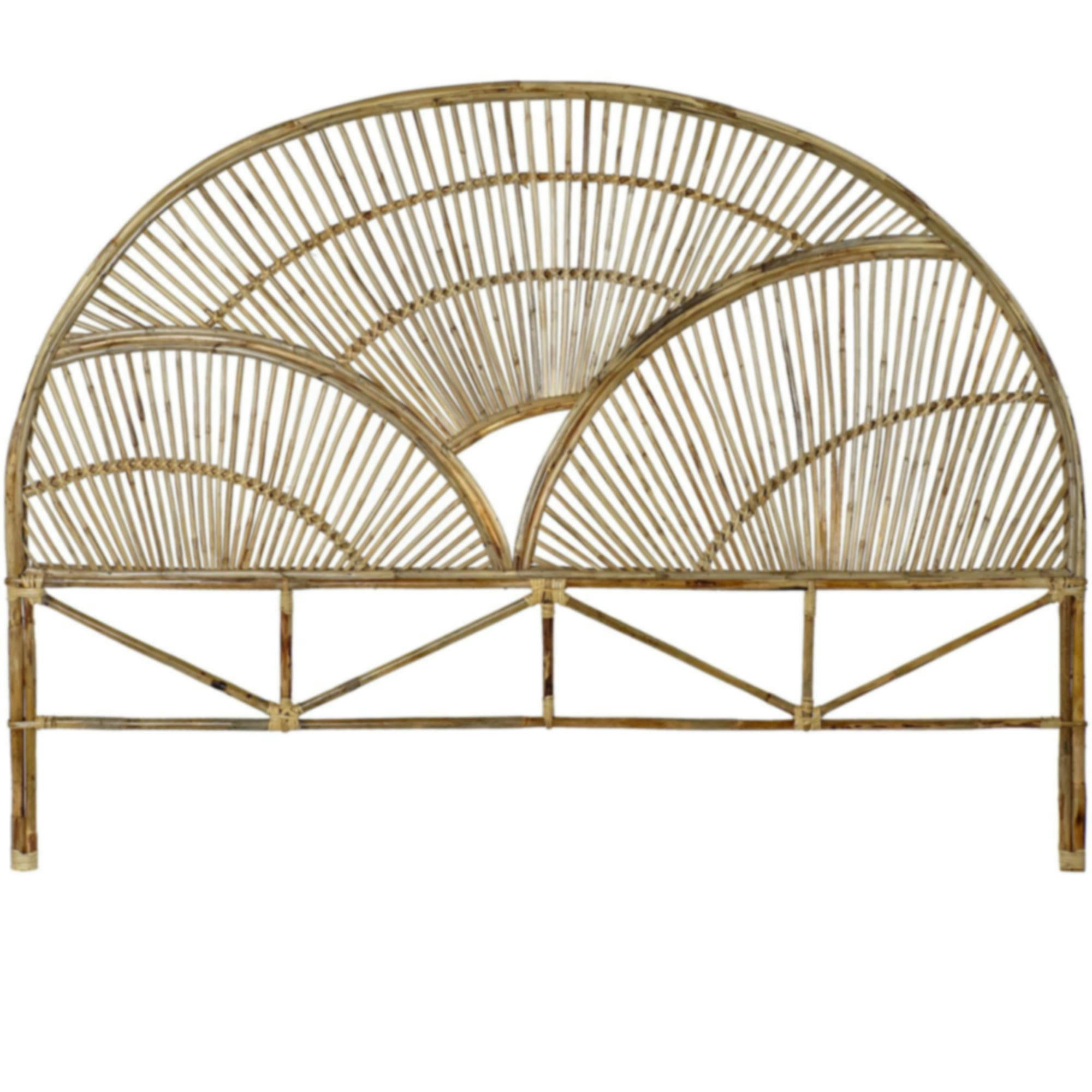 - Tête de lit demi-lune rotin - 180cm