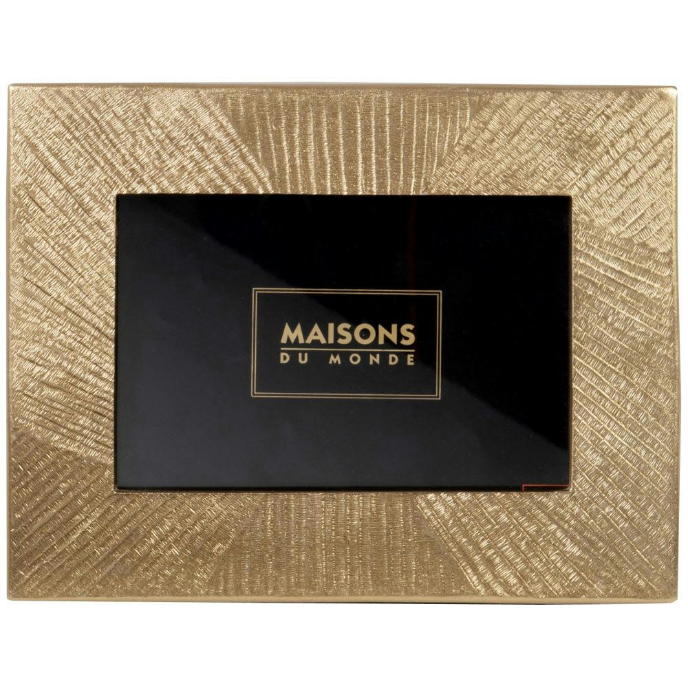 ISSA - Cadre photo doré motif à rayures 15x10