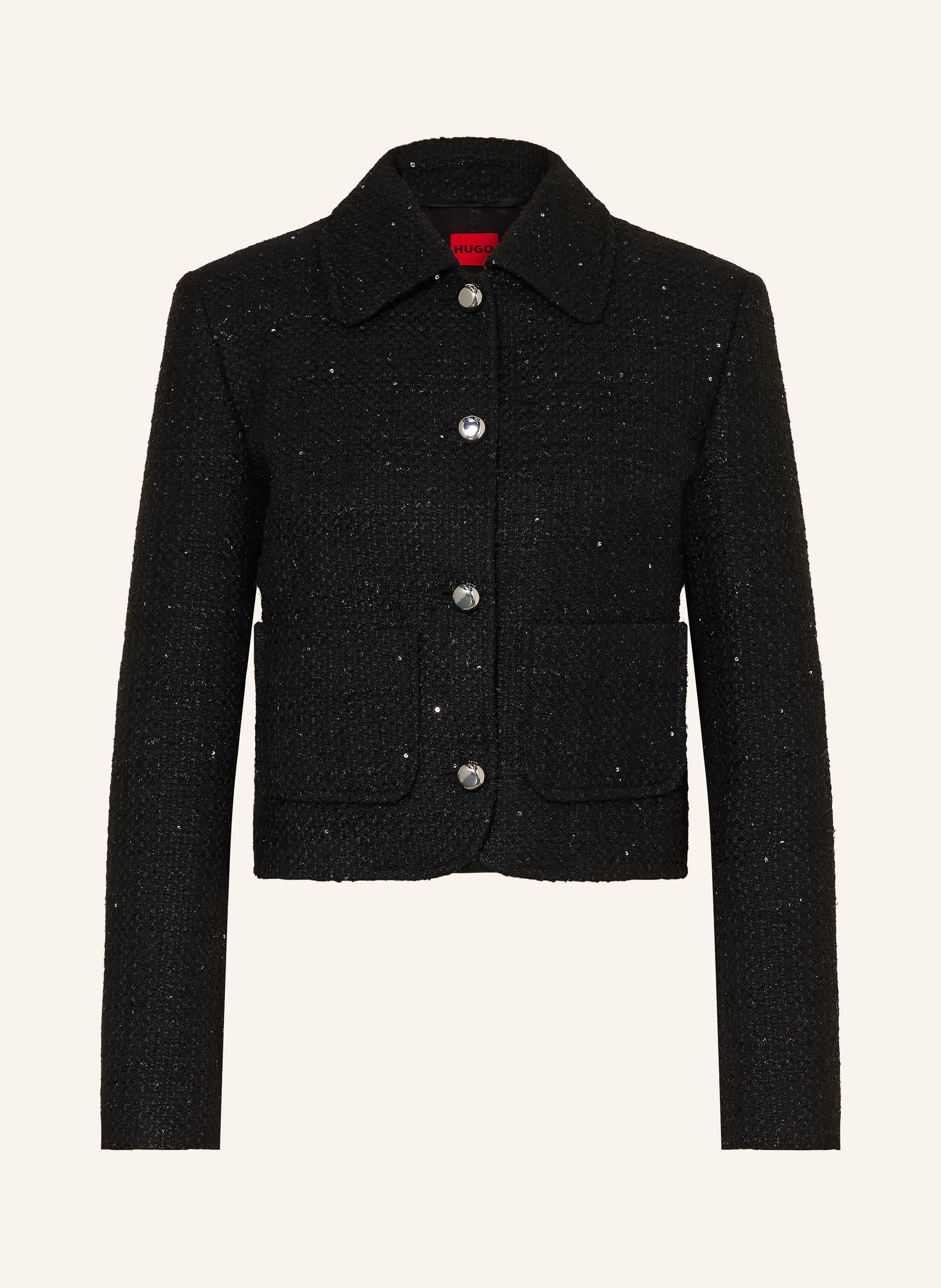 HUGO Kastenjacke AGESINA aus Tweed mit Glitzergarn