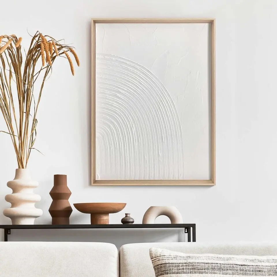 Schilderij 3D Art Quarter - 40 x 30 - Wit