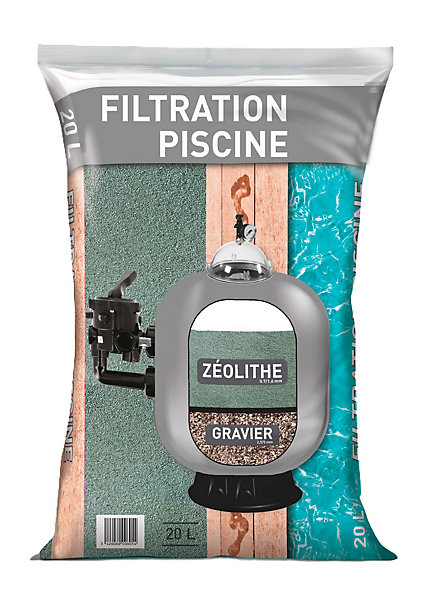 Lot de 4 sacs de zéolithe de filtration piscine 0,5/1 en sac de 20 L