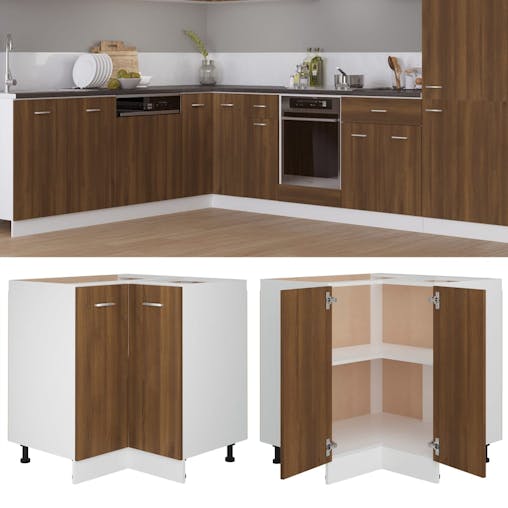 NNEVL Kitchen Cabinet Brown Oak 75.5x75.5x80.5 cm Engineered Wood