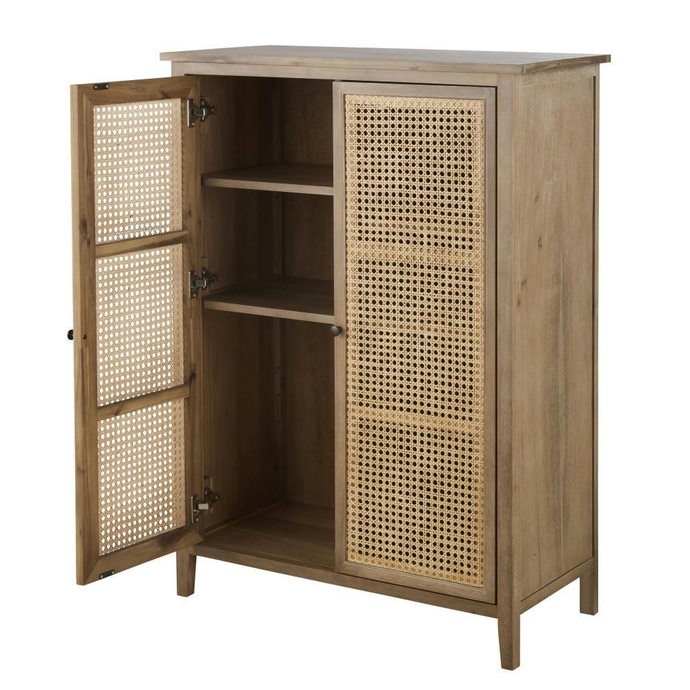 Beaumont - Cabinet de rangement cannage rotin 2 portes