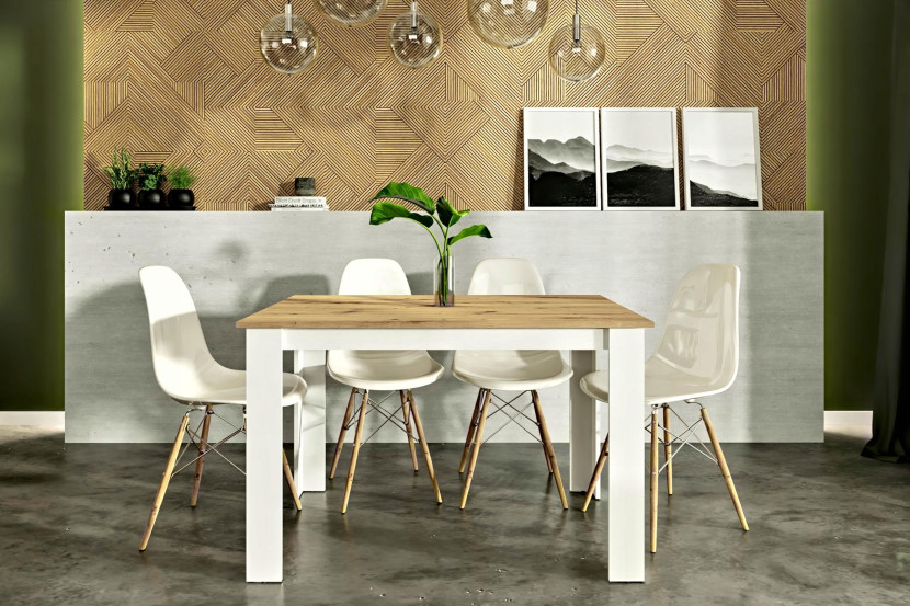 Stół KONGO 120X80 ARTISAN BIAŁY do jadalni salonu