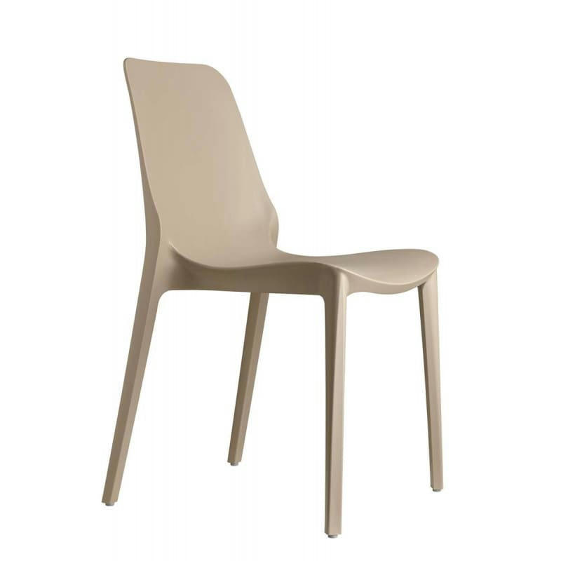 GINEVRA - Chaise design en plastique taupe