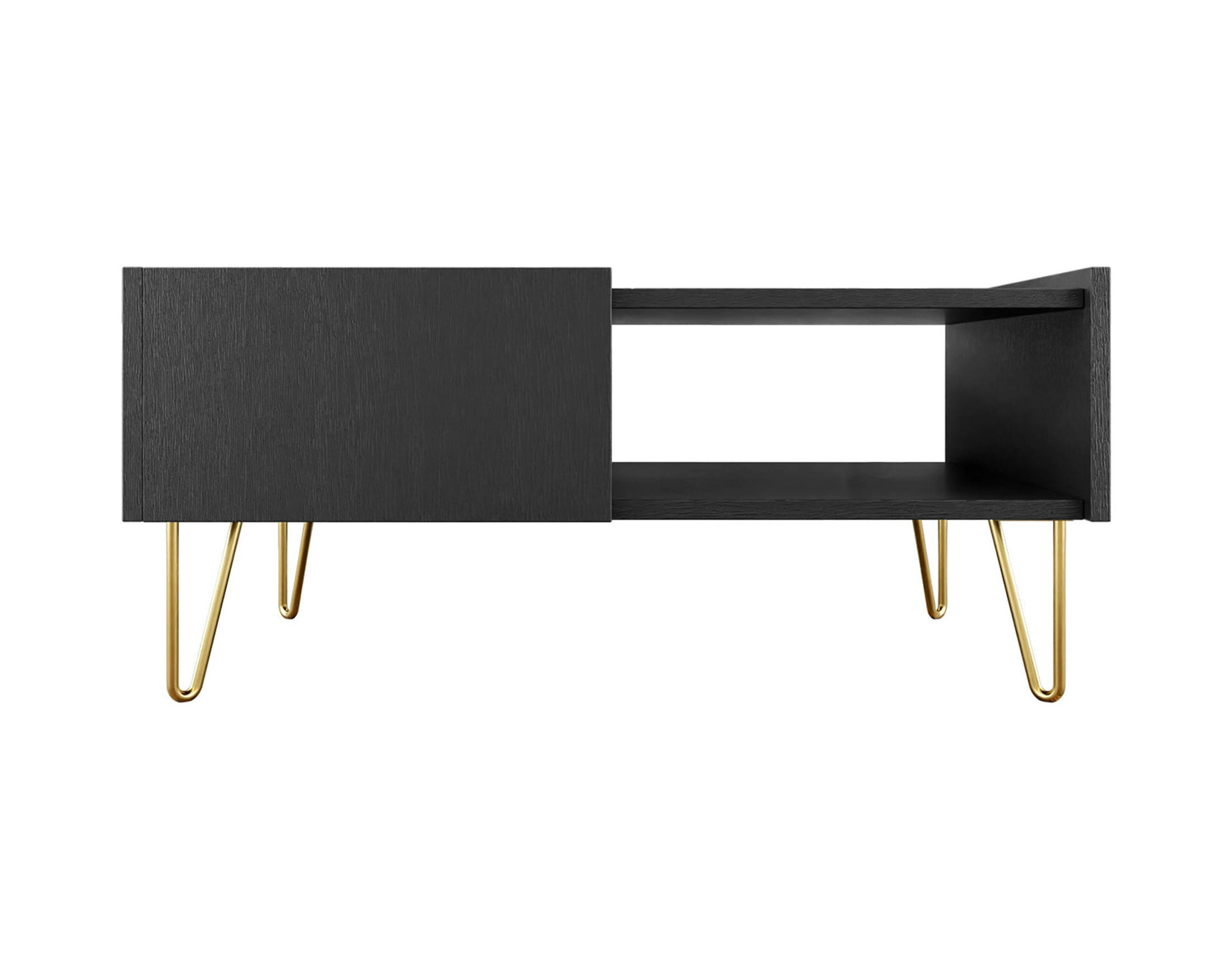 CALI - Table basse style contemporain 97 cm noir / doré