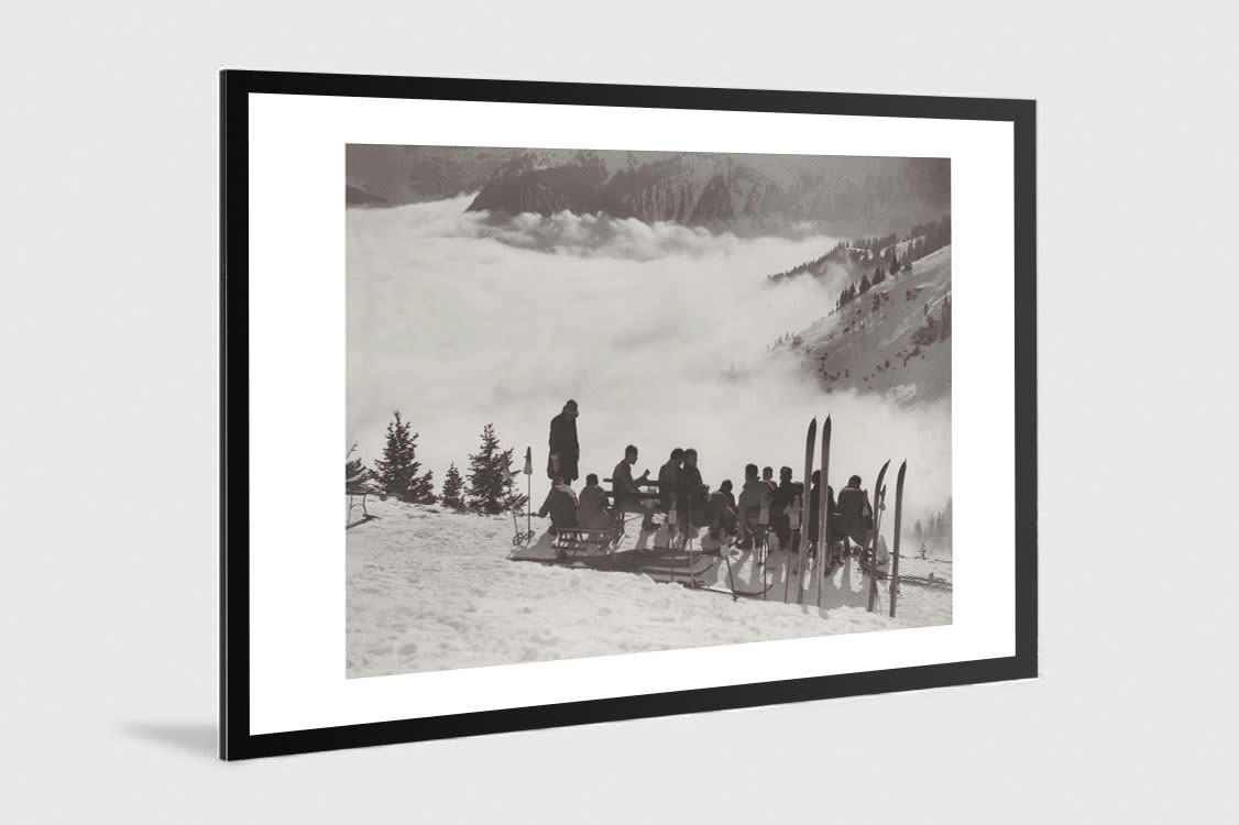 MONTAGNE - Photo ancienne noir et blanc montagne n°88 alu 70x105cm