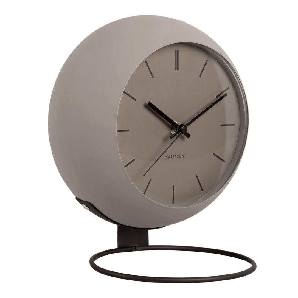 GLOBE - Horloge à poser globe métal gris
