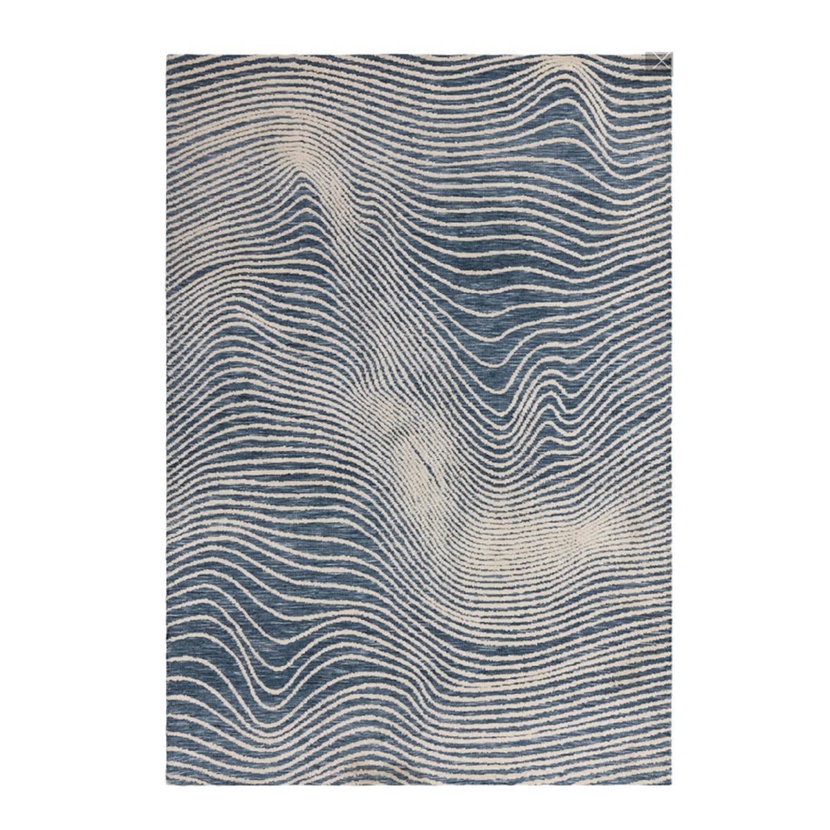 MASSY - Tapis de salon en polyester bleu 160x230 cm