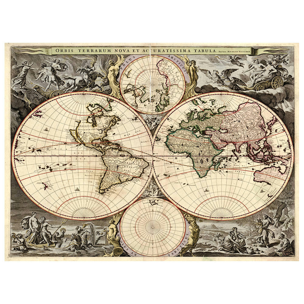 - Tableau cartographie ancienne carte No.65 40x50cm