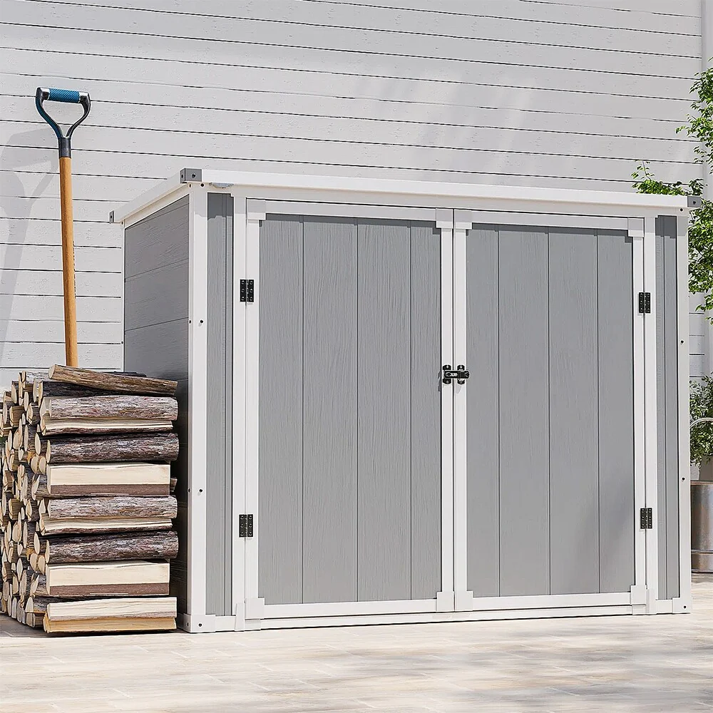 306 Gallon Outdoor Storage Shed, Patio Deck Box, 41 Cu.Ft Resin Storage Box, Lockable Double Door - 43.3H