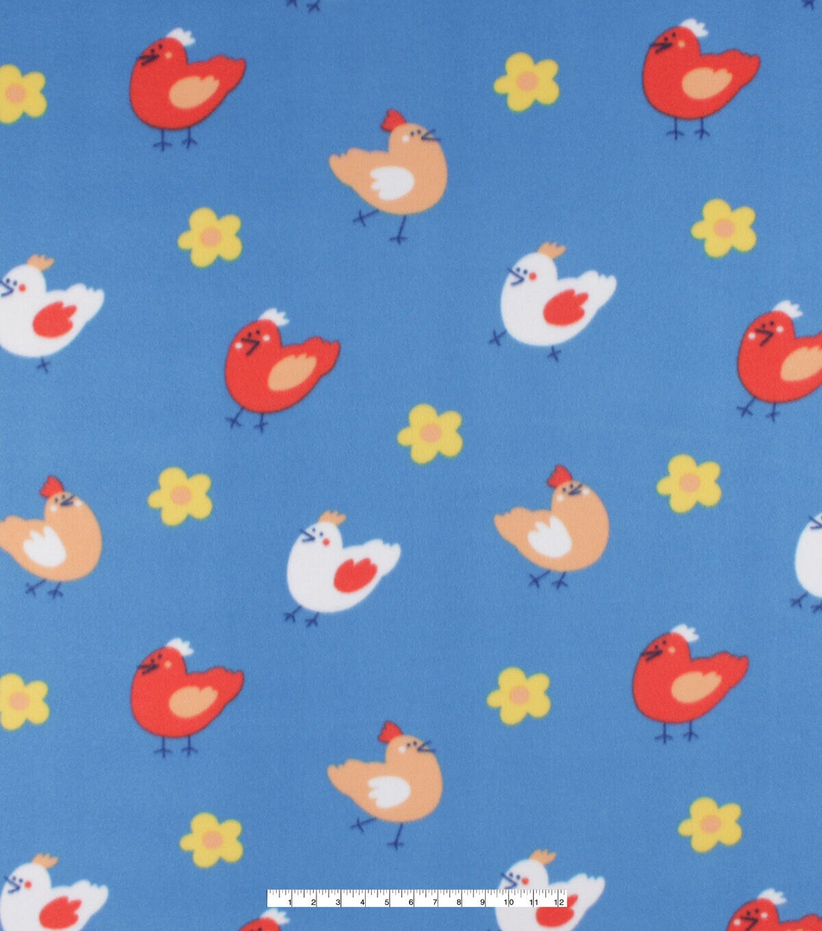 Chickens Blizzard Prints Fleece Fabric
