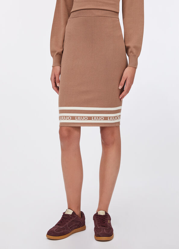 Gonna longuette in maglia