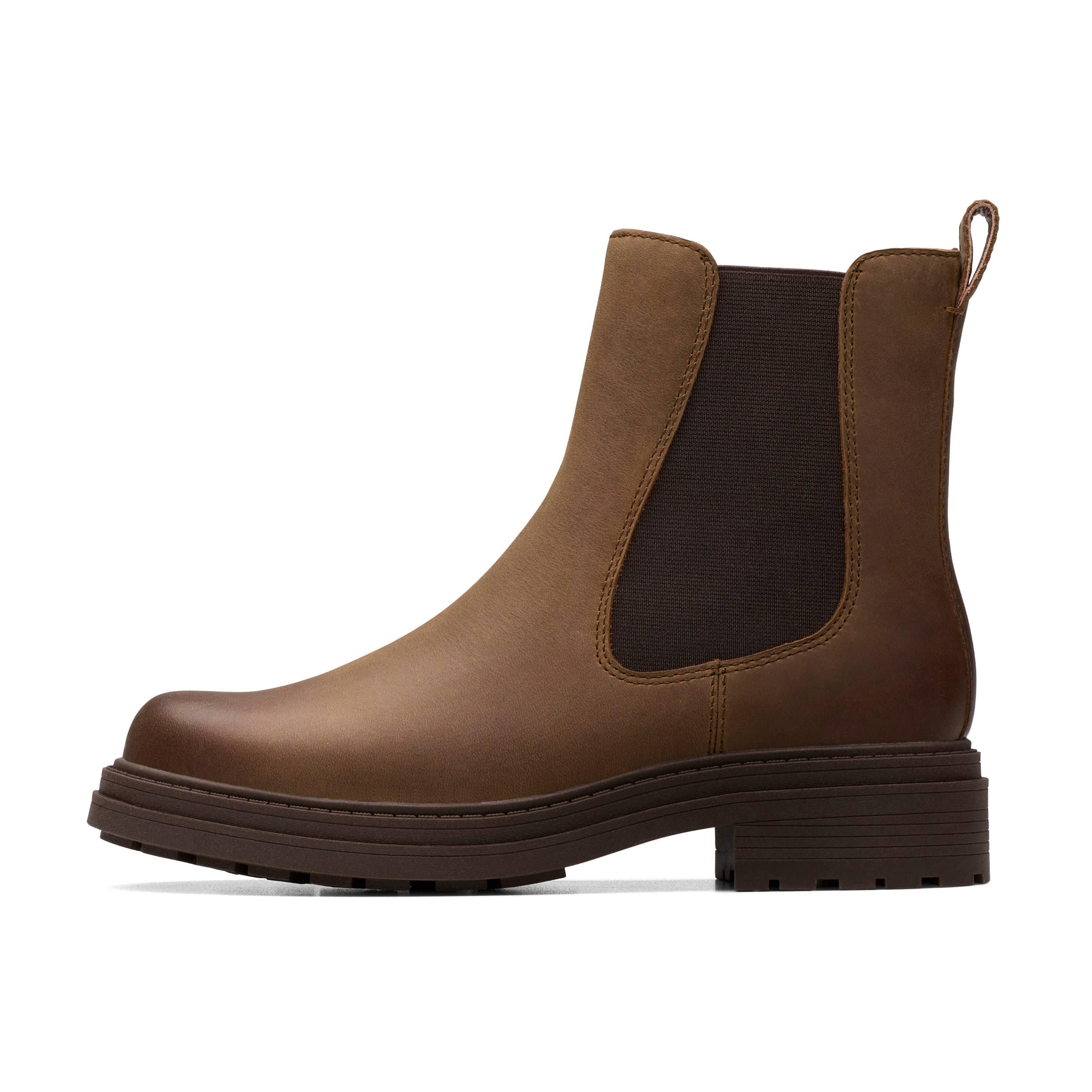 Clarks Orinoco 3 Top Walnut Leather Ankle Boots,Chelsea Boots